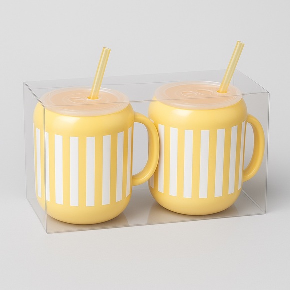 Target Other - Mini Lemonade Mug Cup Set for Kids Cups w/ Handles & Lids (Set of 2)